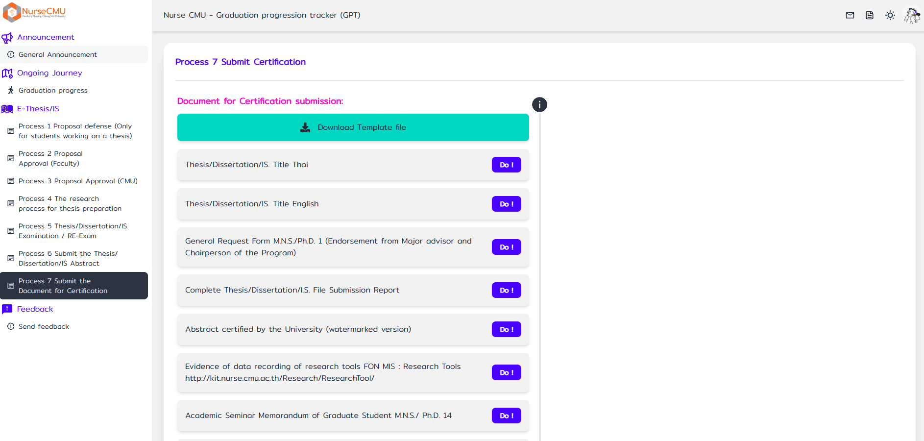 Graduation progression tracker (GPT)